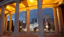 Nighttime Downtown Denver Skyline, Civic Center Park